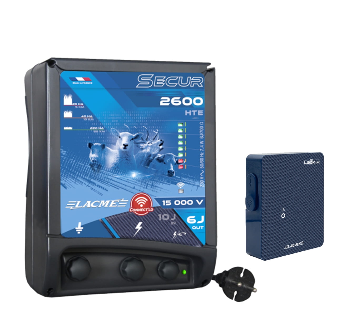 Pastuch elektryczny Elektryzator sieciowy Lacme Secur 2600-D-HTE CONNECT'LD + odbiornik L.BOX - Cavalo